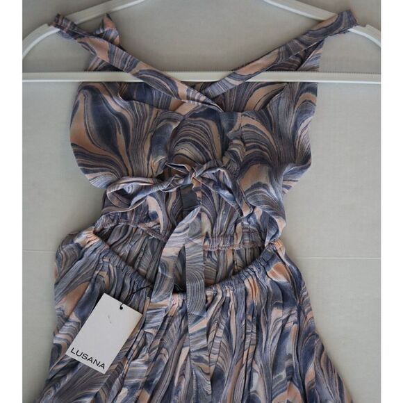 Lusana x Anthropologie Women's Sz Small US 4 Opal Strappy Midi Kella Dress - Picture 5 of 6